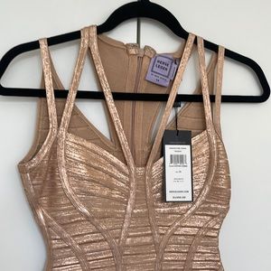 Herve Leger Celestia color copper Combo Dress - new with tag